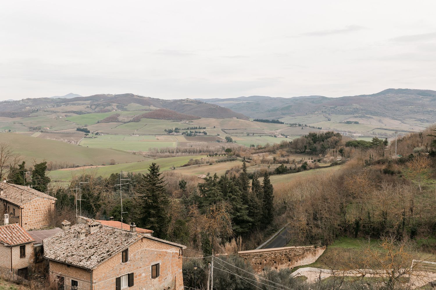 Landscape view from Proceno towards the Lazio and Tuscany hills